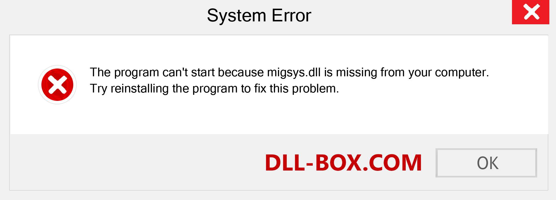  migsys.dll file is missing?. Download for Windows 7, 8, 10 - Fix  migsys dll Missing Error on Windows, photos, images